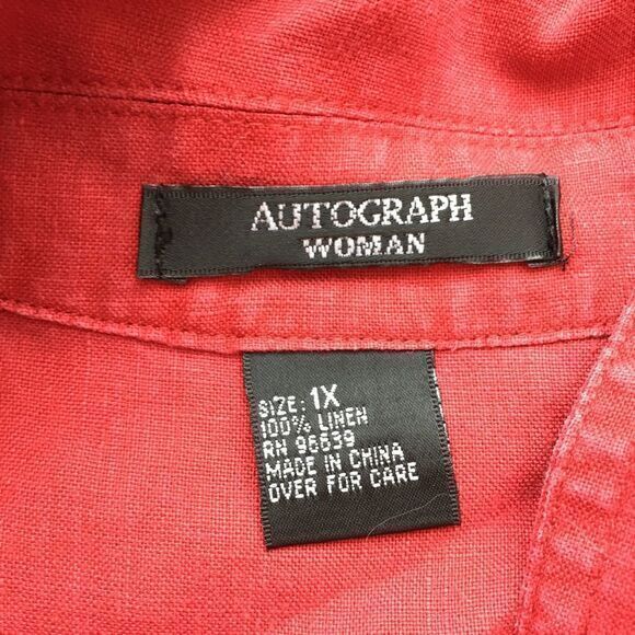 5/$15 Autograph Bottom up short Slv shirt blouse - Picture 2 of 3